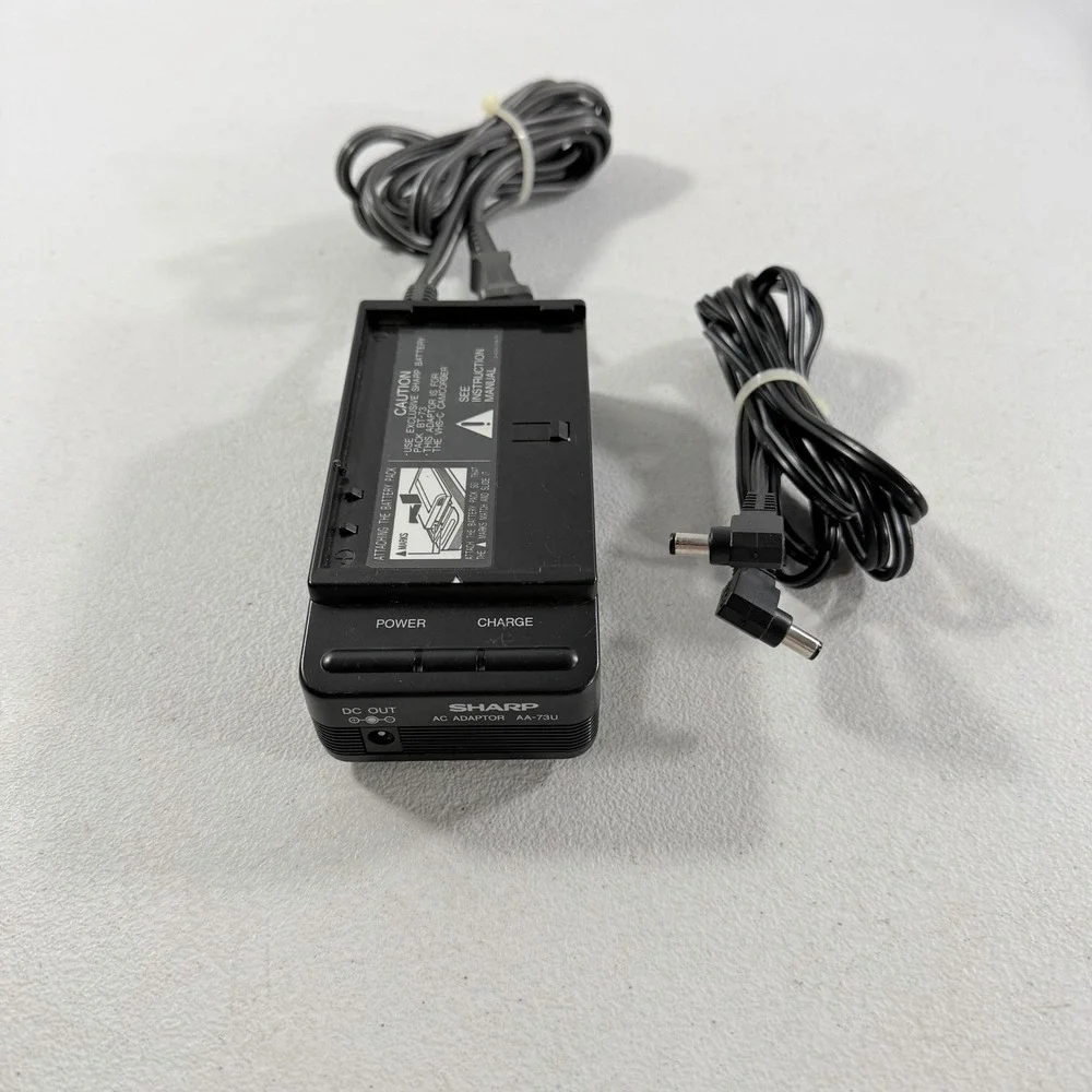 Sharp AA-73U Camcorder Battery Charger Ac Adaptor Power‎ Supply W/ Power Cord